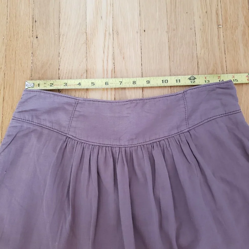 Ann Taylor Loft Muted Mauve Flared Skirt Size 6 Purple Side Zip Lined Cotton